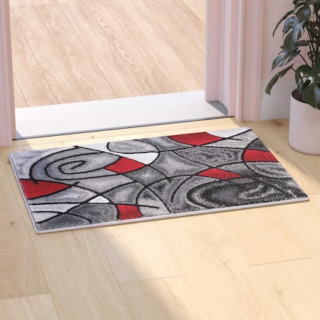 Flash Furniture Red 2' x 3' Abstract Style Accent Rug ACD-RGTRZ860-23-RD-GG